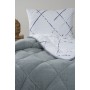 ETE HOMETEX TEK KİŞİLİK LÜX WELSOFT YORGAN SETİ YANSIMA GRİ155X215CM 8696474232010